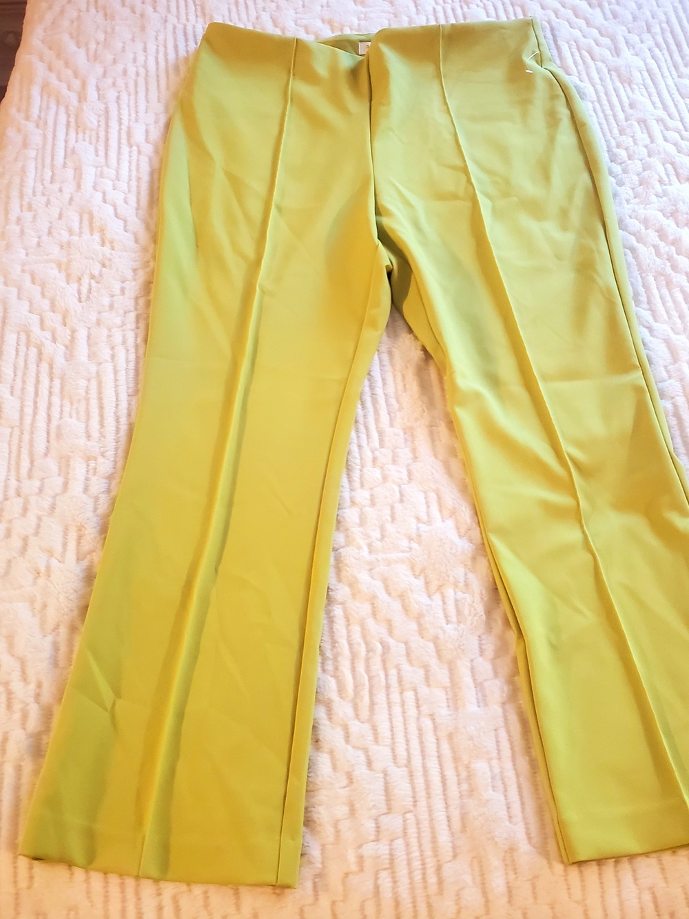 NWT Lime Green Women's Tailored Flare Pants
